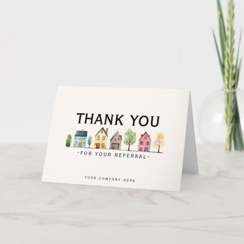 Referral Real Estate Marketing  Thank You Card