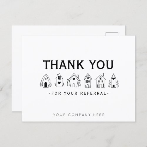 Referral Real Estate Marketing Thank You  Postcard