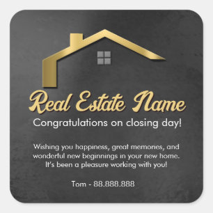 Referral Real Estate Thank You business Square Squ Sticker