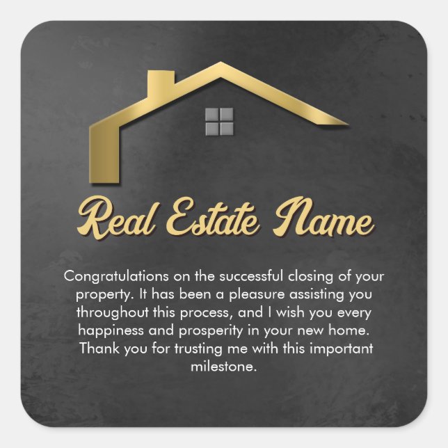 Referral Real Estate Thank You business Square Squ Sticker (Front)