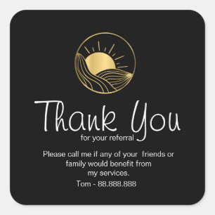 Referral Real Estate Thank You business Square Sti Square Sticker