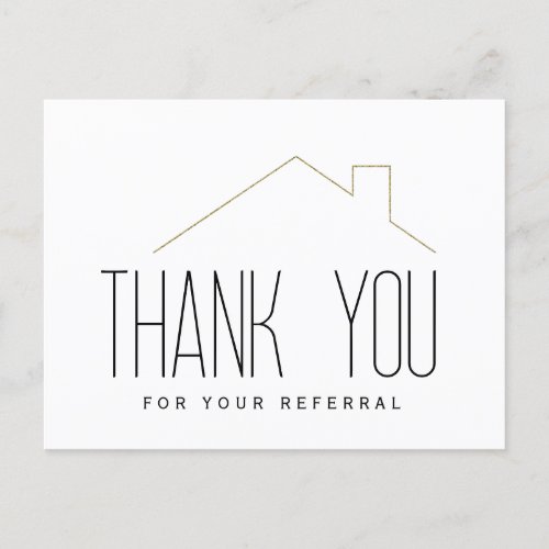 Referral Real Estate Thank You Postcard