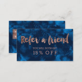 Referral rose gold typography navy blue watercolor (Front/Back)