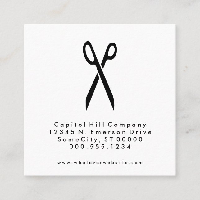 referral salon scissors square card (Front)