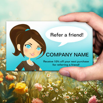 Referral Tell A Friend Business Card by sunnysites at Zazzle