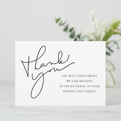 Referral Thank You Referral Note Card  Thank You Card