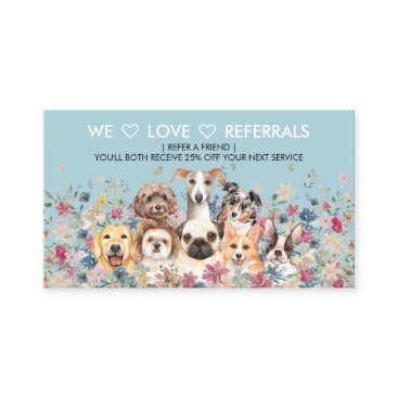 Referrals for Dog Walker Sitting Grooming Service Business Card Referrals for Dog Walker Sitting Grooming Service Business Card