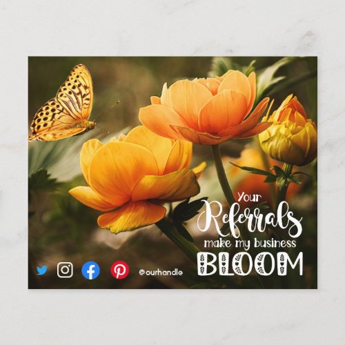 referrals make me bloom mailer real estate promo flyer