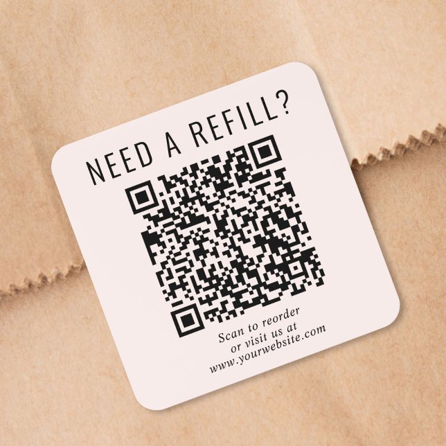 Refill QR Code Pink Square Sticker (Creator Uploaded)