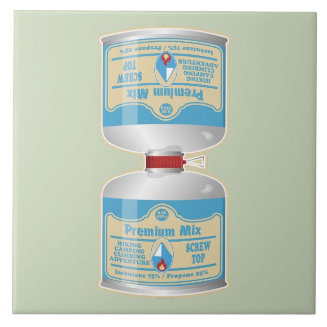 Refilling gas canisters for camp stoves ceramic tile (Front)