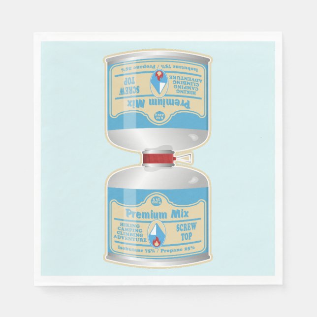 Refilling gas canisters for camp stoves napkins (Front)