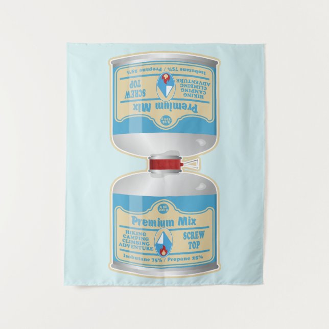 Refilling gas canisters for camp stoves tapestry (Front)