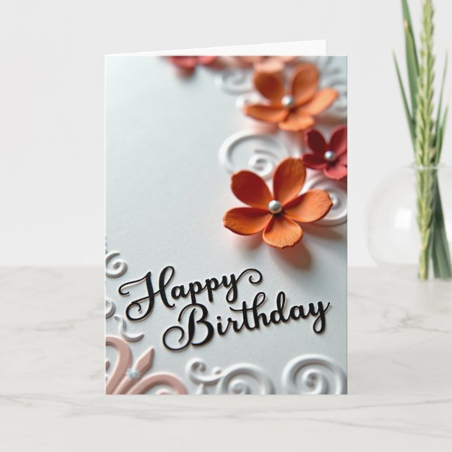 Refined Birthday Floral Card (Front)