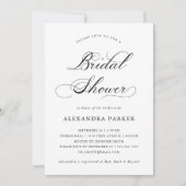 Refined Black and White Calligraphy Bridal Shower Invitation (Front)
