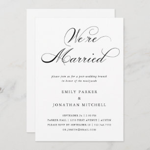 Refined Black and White Post-Wedding Brunch Invitation