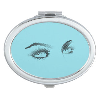Refined Black Halftone Digitalized Glance Compact Mirror