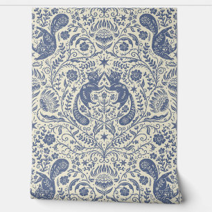 Refined Bohemian Cats - Blue Nova Light Wallpaper