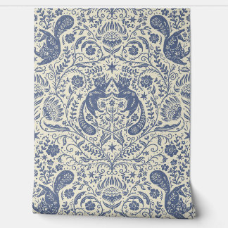 Refined Bohemian Cats - Blue Nova Light Wallpaper