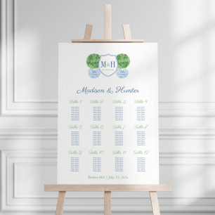 Refined Boxwood 12 Tables Wedding Seating Chart Foam Board