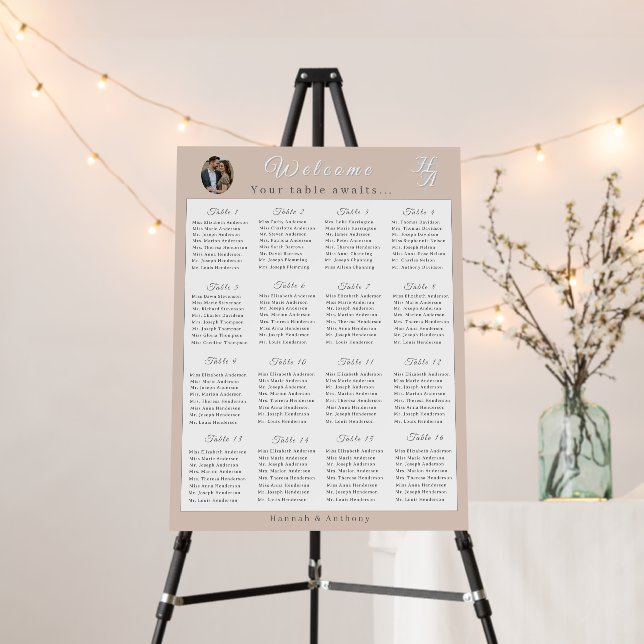 Refined Catholic Pale Pink Wedding Seating Chart Foam Board (In Situ (Stand))