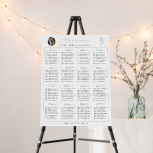 Refined Catholic Silver Wedding Seating Chart Foam Board
