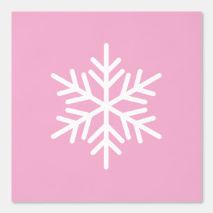 Refined Chic Festive White Snowflake On Light Pink Wallpaper
