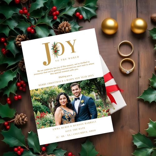 Refined  Chic Poinsettias Garland Wedding Photo Save The Date