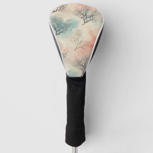 Refined Coastal Watercolor with Coral & Seashells Golf Head Cover