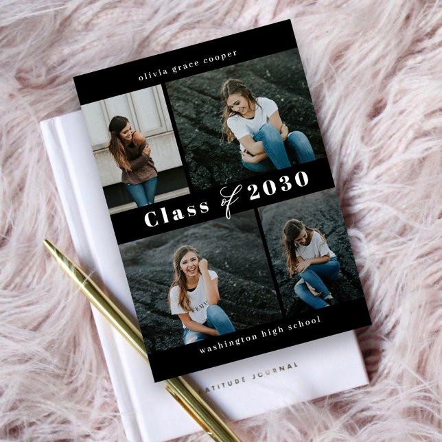 Refined Collage EDITABLE COLOR Graduation Invitati Invitation (Creator Uploaded)