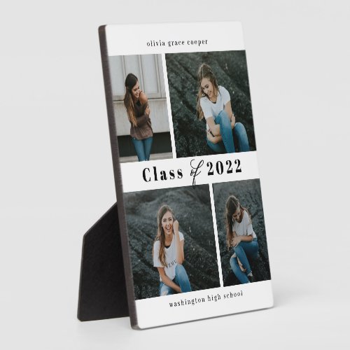 Refined Collage EDITABLE COLOR Graduation Plaque