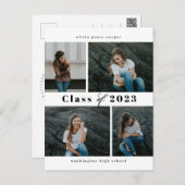 Refined Collage EDITABLE COLOR Graduation Postcard (Front/Back)