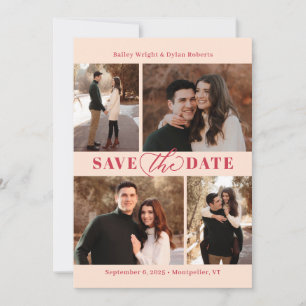 Refined Collage Editable Color Save The Date Card