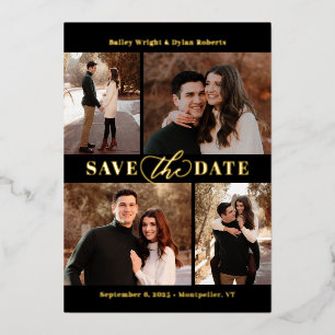 Refined Collage FOIL Wedding Save The Date Card