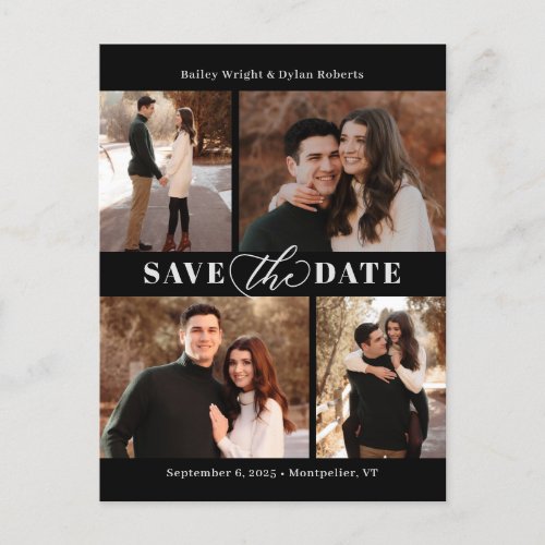 Refined Collage Modern Save The Date Postcard