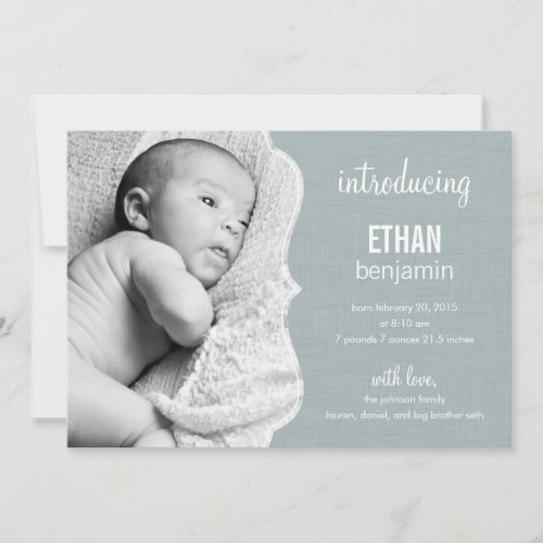 Refined Elegance Baby Birth Announcement