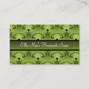 Refined Elegance Business Card, Olive Green Card