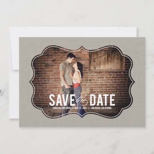 Refined Elegance Photo Save The Date - Khaki