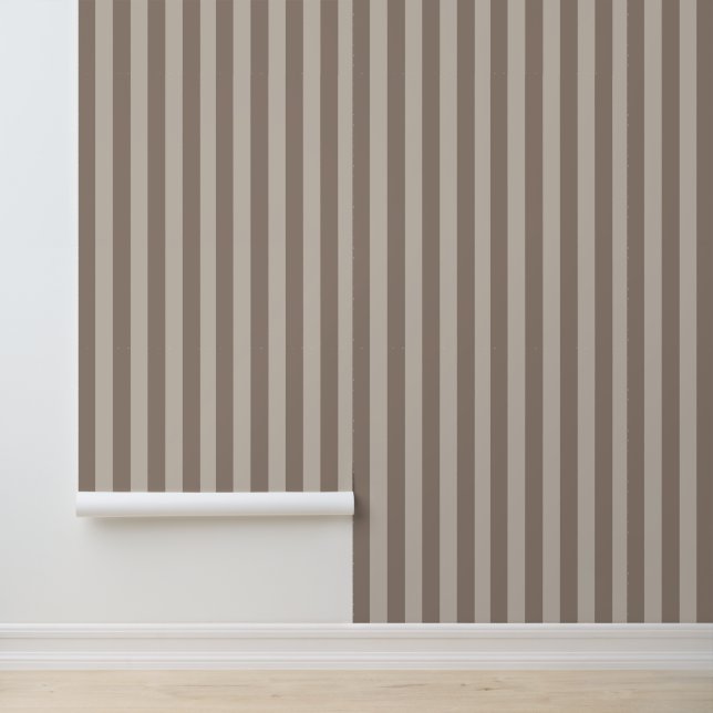 Refined Elegant Beige Gray Stripes Wallpaper (Application)