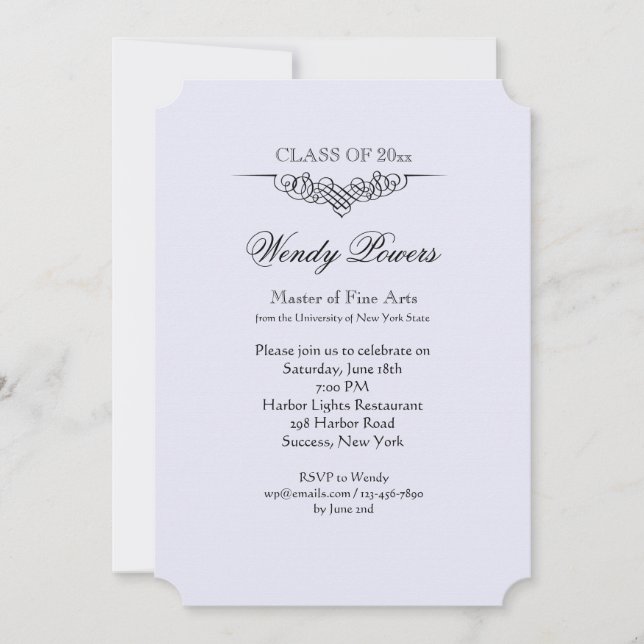 Refined Flourish Graduation Invitation (Front)