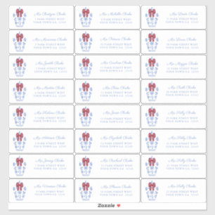 Refined Ginger Jar Red Bow Holiday Cards Address Sticker