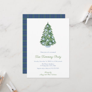 Refined Ginger Jar Tree Trimming Holidays Party  I Invitation