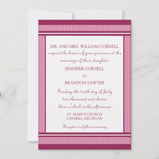 Refined Glam Wedding Invitation (Front)