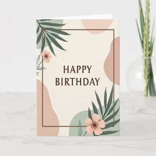 Refined Leafy Birthday Card