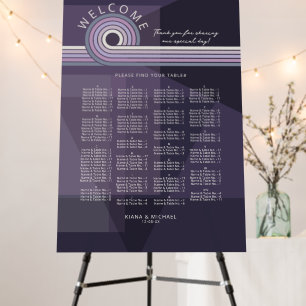 Refined Lines Geometric Seating Chart Violet ID983 Foam Board