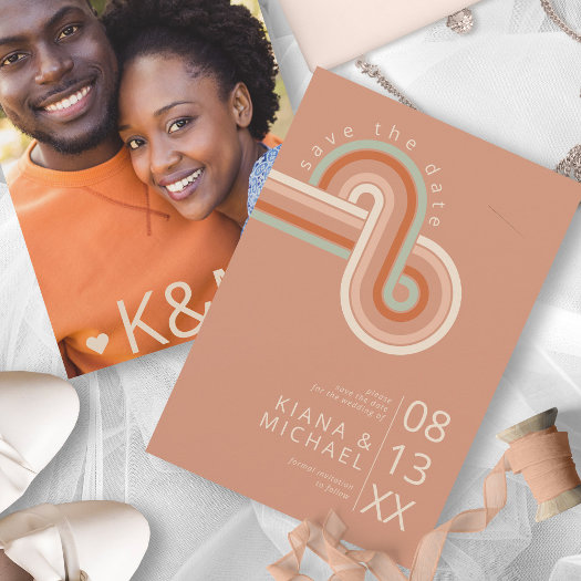 Refined Lines Geometric Wedding Terra Cotta ID983