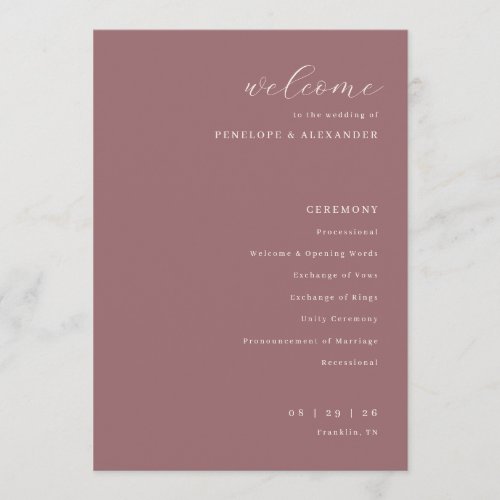 Refined Maroon Calligraphy Wedding Ceremony