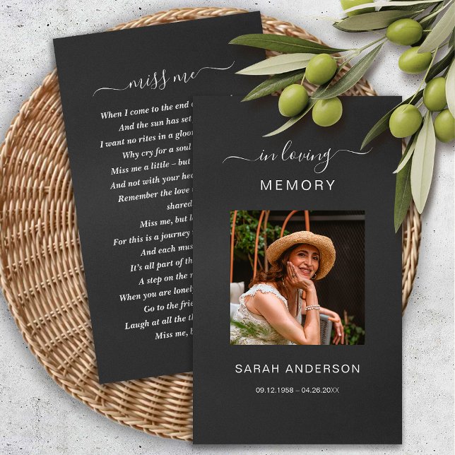 Refined Memorial Prayer Card with Photo (Creator Uploaded)