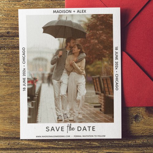 Refined Minimal Photo Save the Date Card