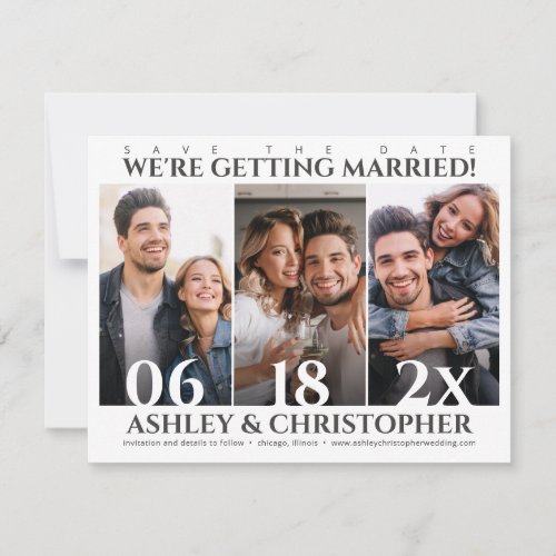 Refined Minimalist Photo Save the Date Card