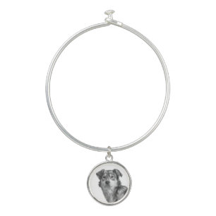 Refined Monochrome Large Mixed Breed Canine Bangle Bracelet